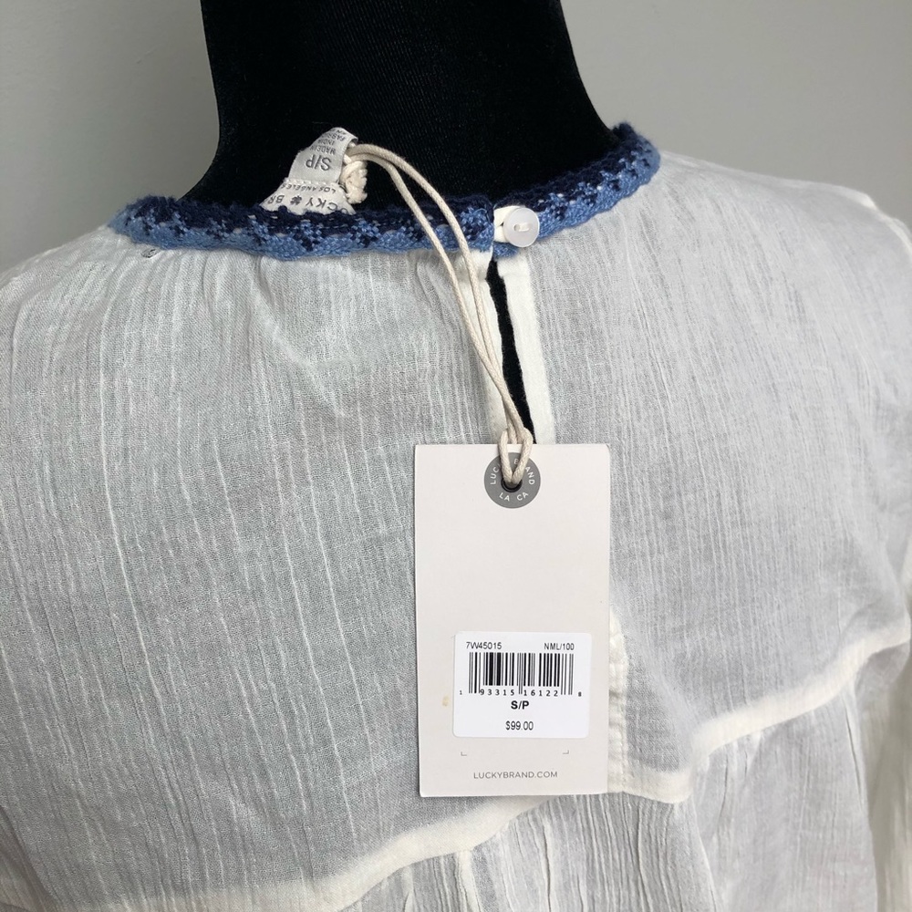 Lucky Brand Embroidered Linen Top - Picture 5 of 7